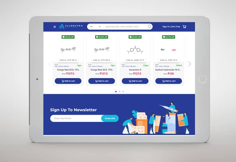 Ecommerce Website Development for Chemical Products | Techscooper